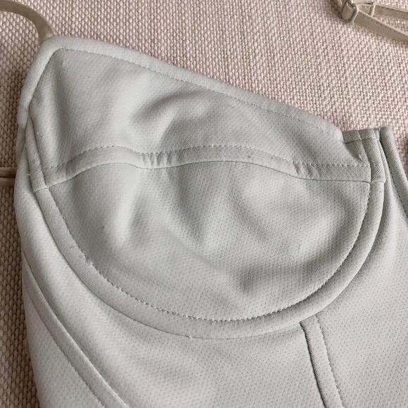 Alexander Wang Blue Green Mint Corset Bustier Seamed Bodycon Midi Dress Size 4 - Picture 10 of 16